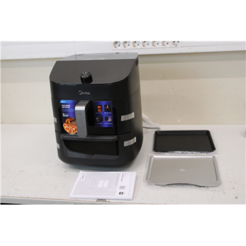 SALE OUT. Midea MAD1100DADK Air fryer digital,Two-zone cavity, 6.4L + 4.4L , Midea , Two Zone Airfryer , MAD1100DADK , Power 1850 W , Capacity 4.4/6.4 L , Rapid Air technology , Black , UNPACKED, SCRATCHED