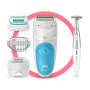 Braun Epilator SES 5810 SensoSmart Operating time (max) 30 min, Number of power levels 2, Wet & Dry, White/Blue, Cordless