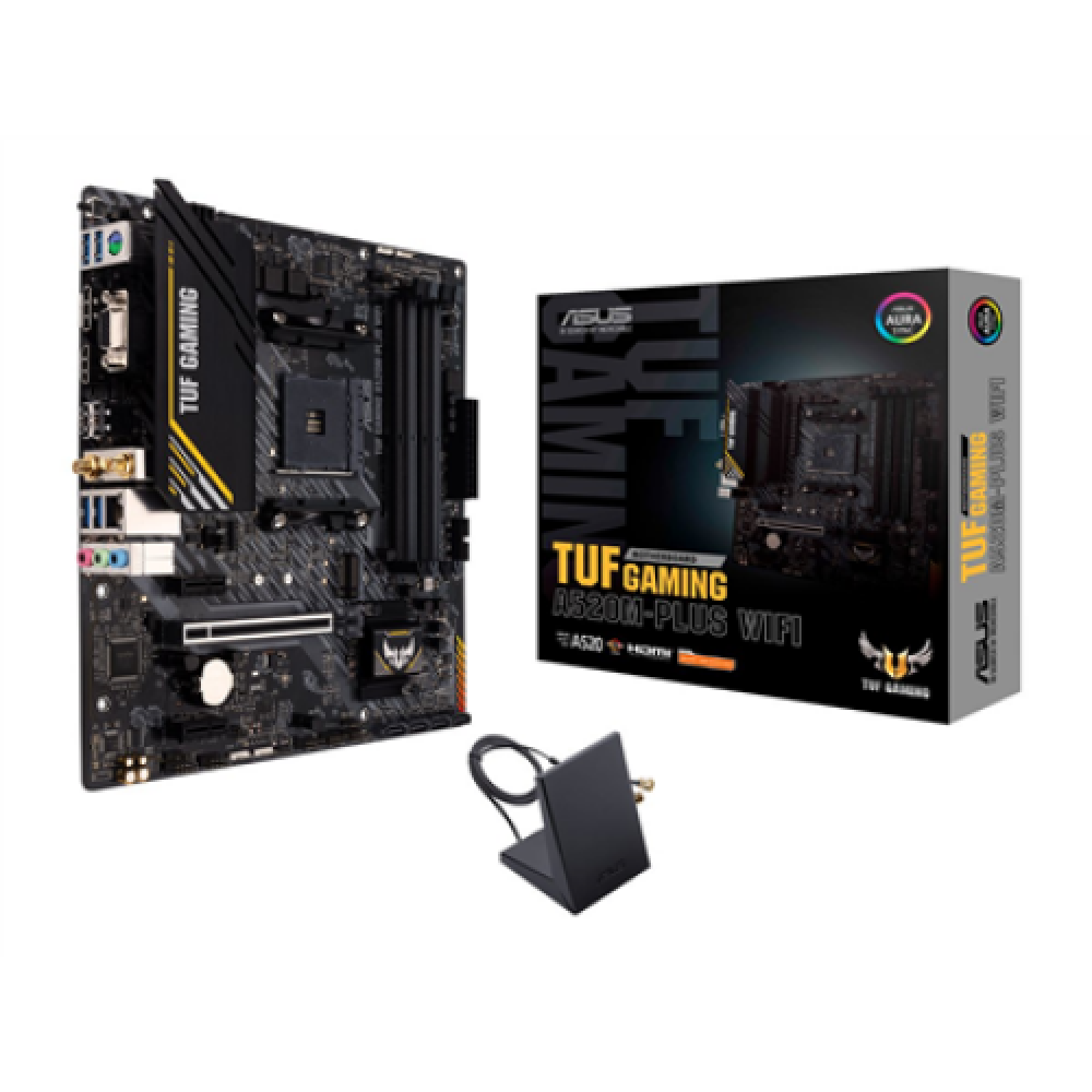 Asus , TUF GAMING A520M-PLUS , Processor family AMD , Processor socket AM4 , DDR4 , Memory slots 4 , Supported hard disk drive interfaces SATA, M.2 , Number of SATA connectors 4 , Chipset AMD A520 , Micro ATX