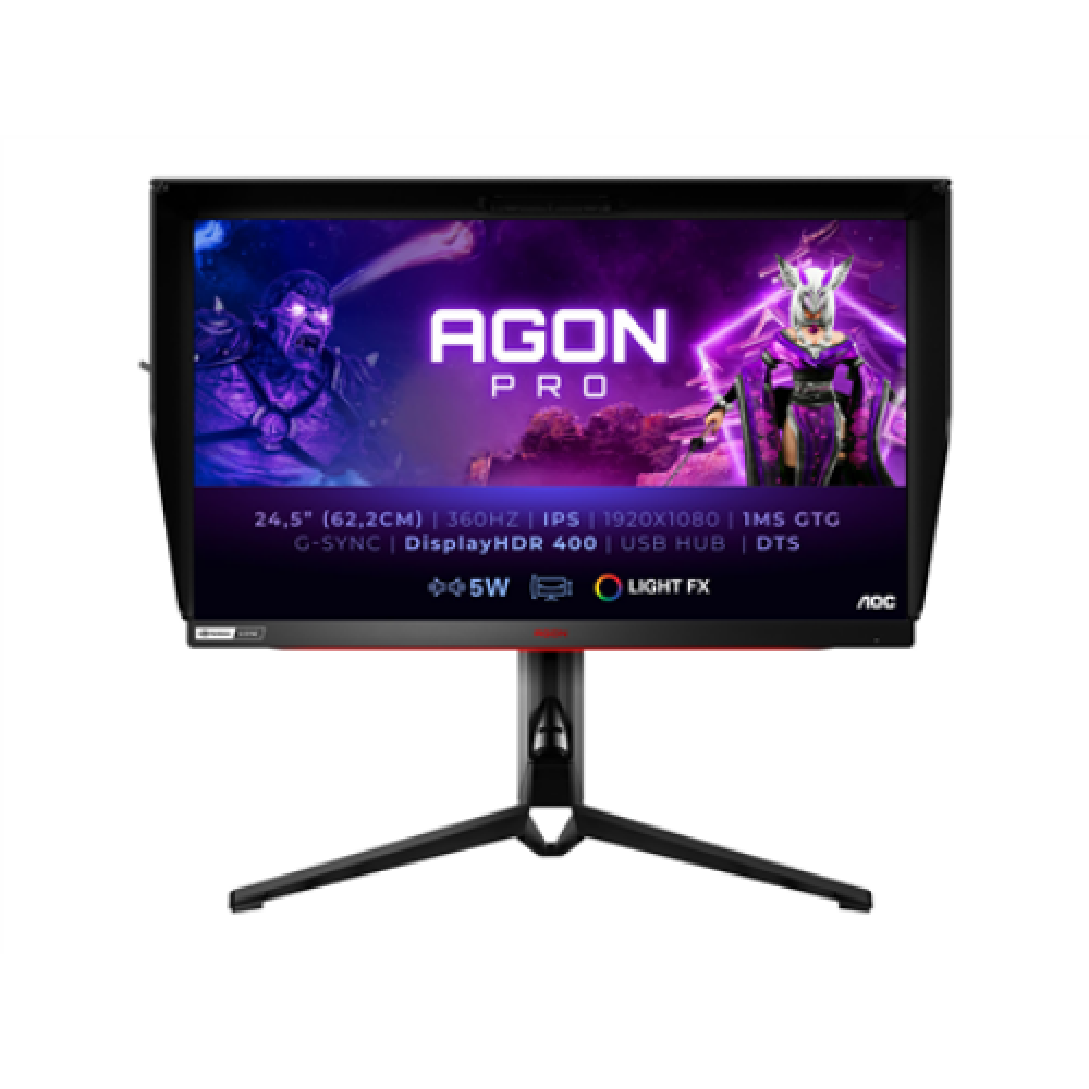 AOC , Monitor , Agon Pro AG254FG , 24.5 , IPS , FHD , 16:9 , 360 Hz , 1 ms , 1920 x 1080 , 400 cd/m² , HDMI ports quantity 2 , Black , Warranty month(s)