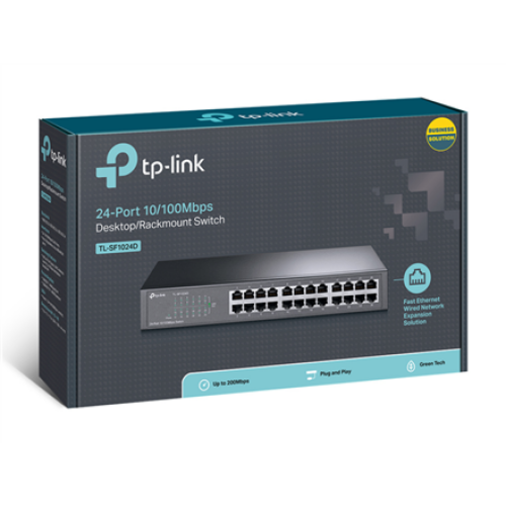 TP-LINK , Switch , TL-SF1024D , Unmanaged , Desktop/Rackmountable , 10/100 Mbps (RJ-45) ports quantity 24 , Power supply type External
