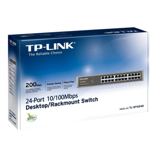 TP-LINK , Switch , TL-SF1024D , Unmanaged , Desktop/Rackmountable , 10/100 Mbps (RJ-45) ports quantity 24 , Power supply type External