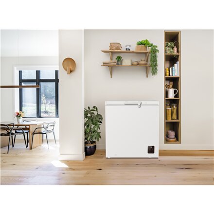 Freezer , FH20E6W5 , Gorenje Energy efficiency class E , Chest , Freestanding , Height 85.8 cm , Total net capacity 198 L , Display , White