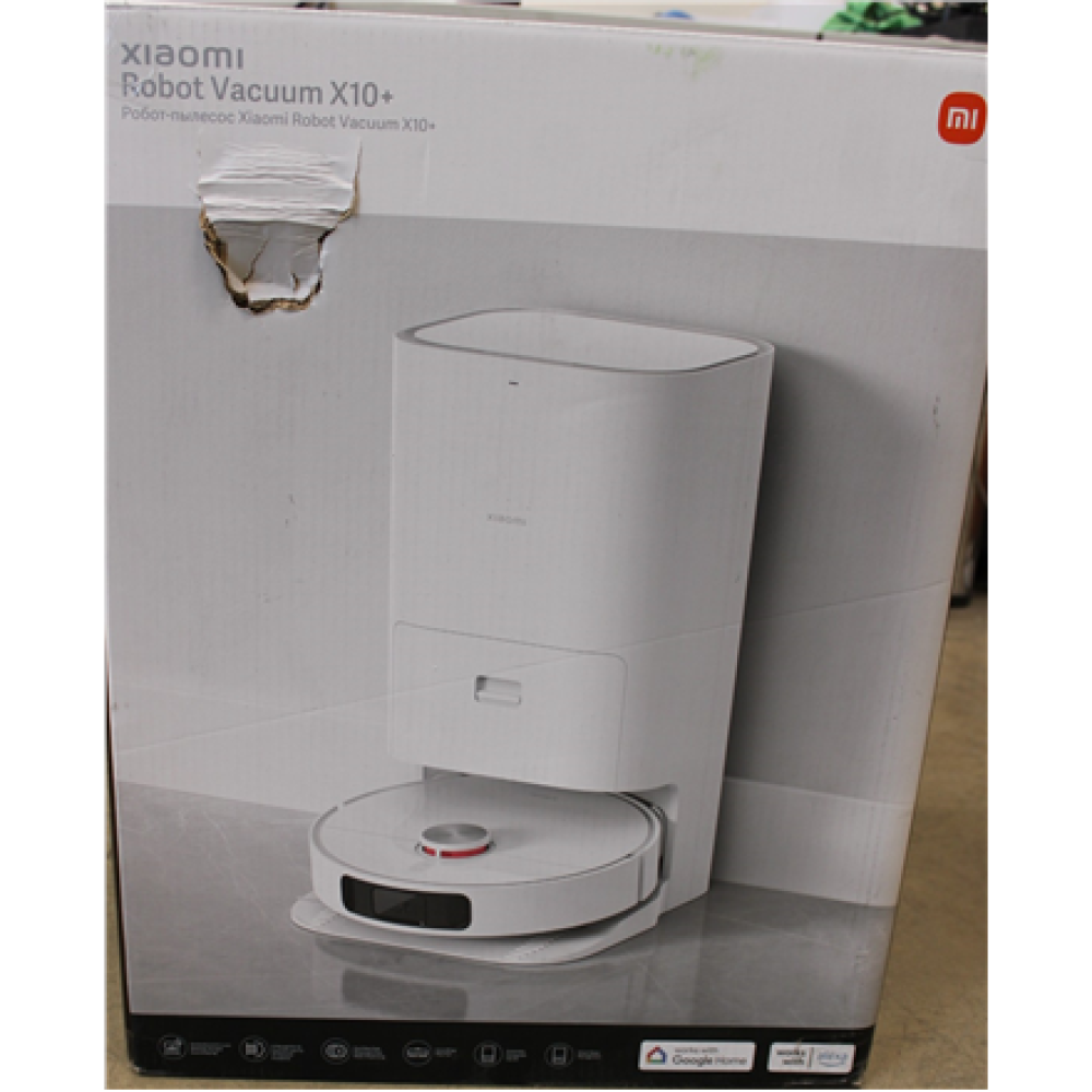 SALE OUT. , Xiaomi , Robot Vacuum , X10+ EU , Wet&Dry , Operating time (max) 120 min , Lithium Ion , 5200 mAh , Dust capacity 0.35 L , 4000 Pa , White , Battery warranty 24 month(s) , DAMAGED PACKAGING