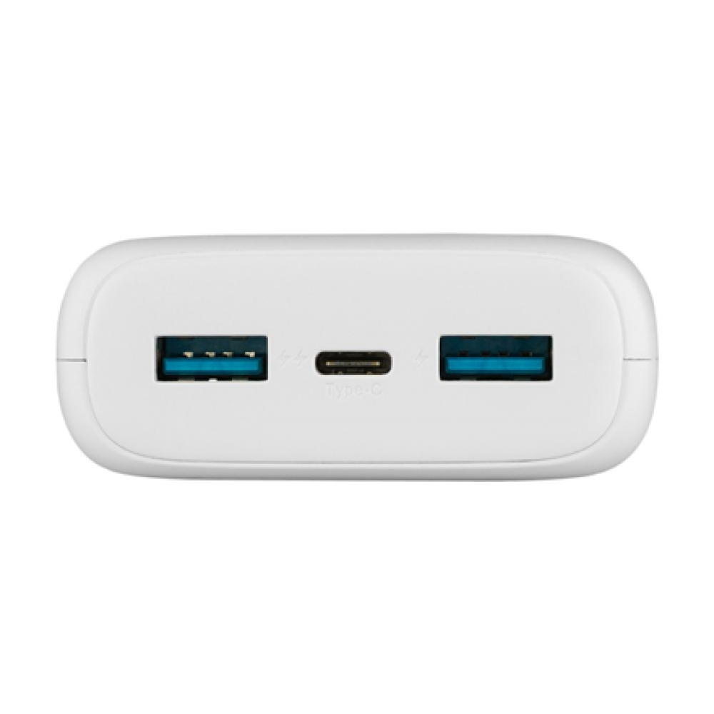 Fixed Power bank Zen 20 with LCD display and PD 20W output , FIXZEN-20-WH , 20000 mAh , White