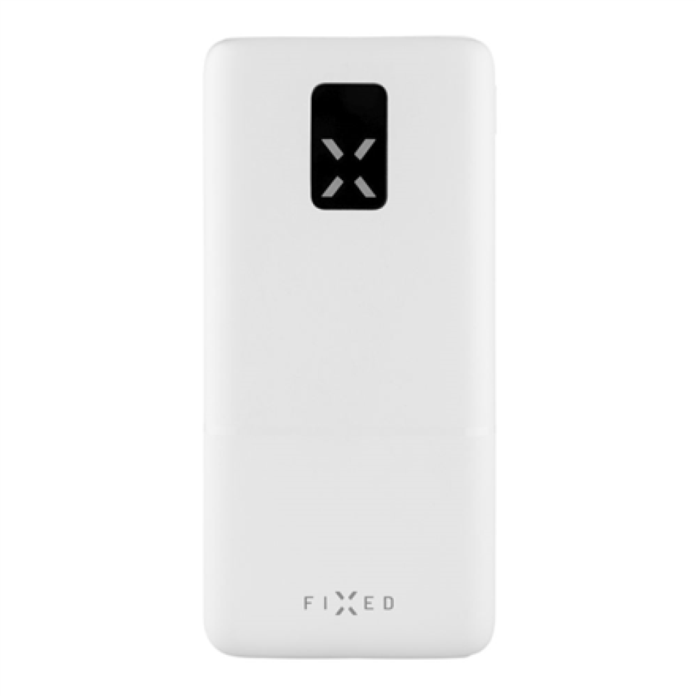 Fixed Power bank Zen 20 with LCD display and PD 20W output , FIXZEN-20-WH , 20000 mAh , White