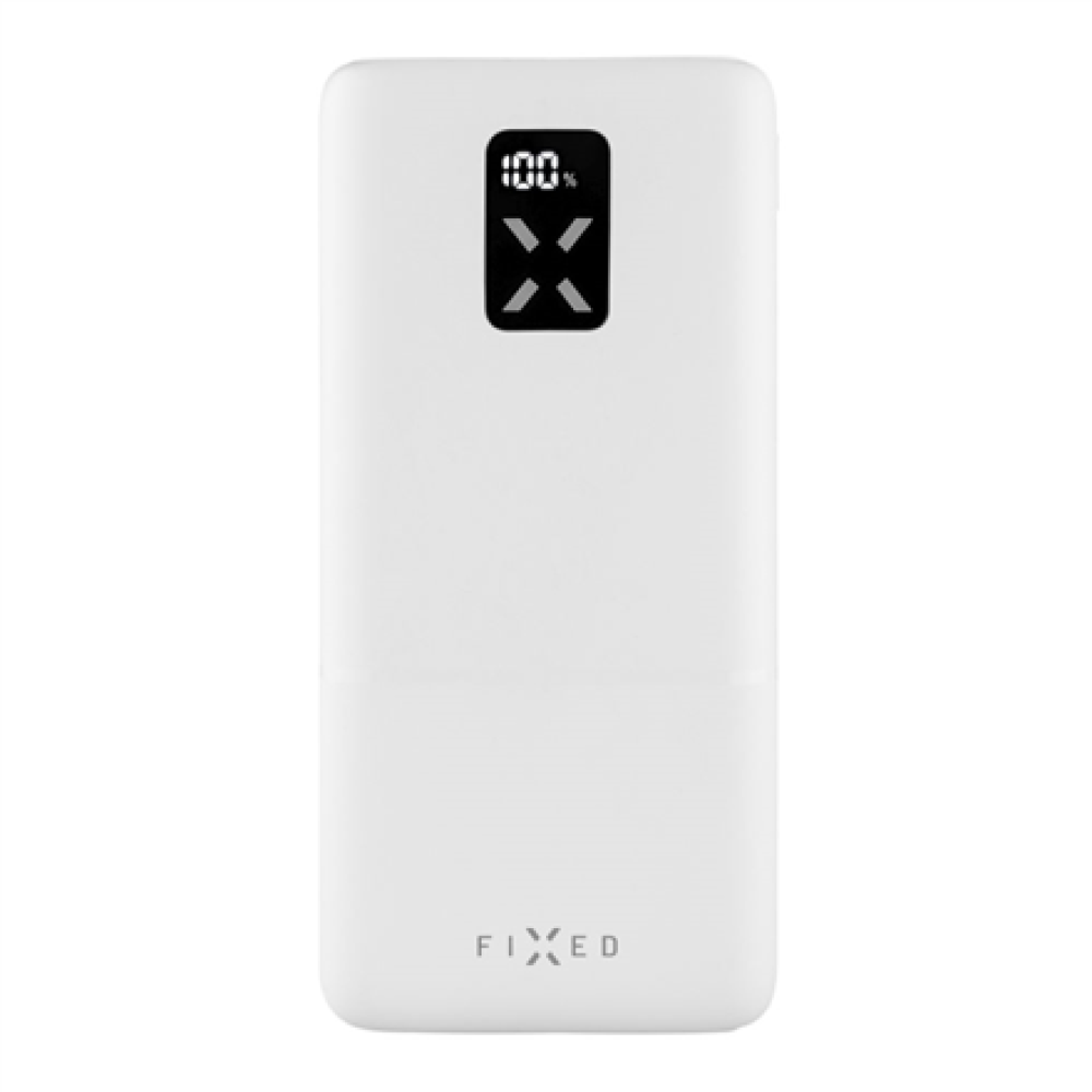 Fixed Power bank Zen 20 with LCD display and PD 20W output , FIXZEN-20-WH , 20000 mAh , White