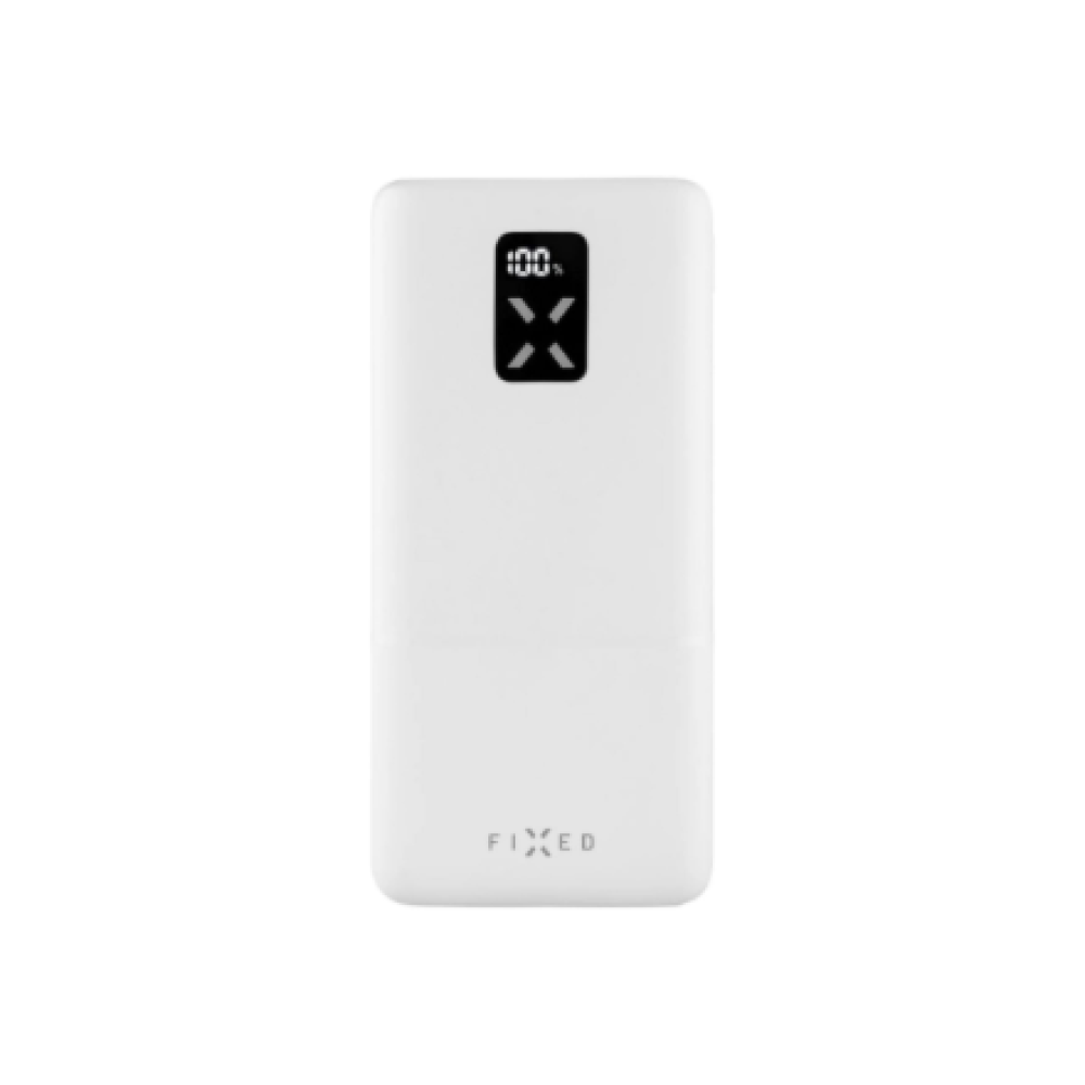 Fixed Power bank Zen 20 with LCD display and PD 20W output , FIXZEN-20-WH , 20000 mAh , White