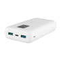 Fixed Power bank Zen 20 with LCD display and PD 20W output , FIXZEN-20-WH , 20000 mAh , White