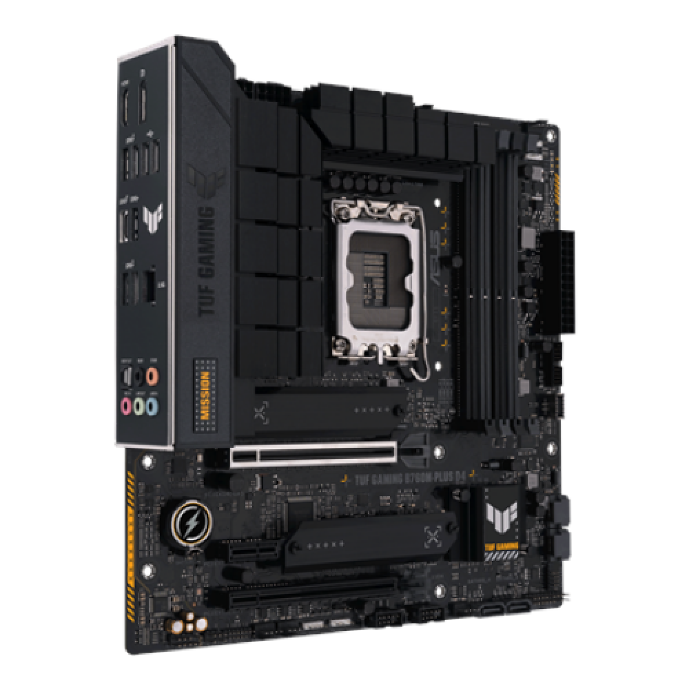Asus , TUF GAMING B760M-PLUS D4 , Processor family Intel , Processor socket LGA1700 , DDR4 DIMM , Memory slots 4 , Supported hard disk drive interfaces SATA, M.2 , Number of SATA connectors 4 , Chipset Intel B760 , mATX