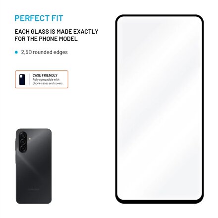 Fixed Samsung , Screen protector , Galaxy A27 5G , Tempered glass , Black , Full Cover 2.5D