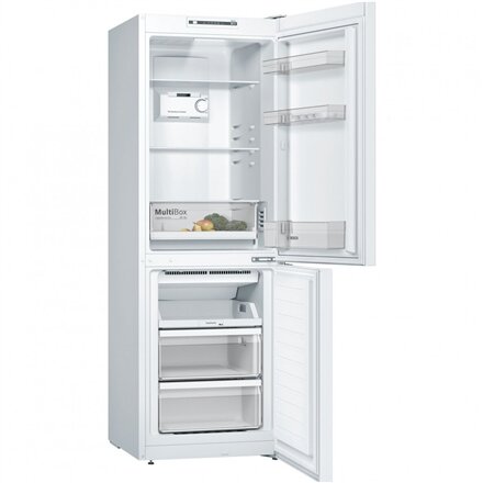 Bosch , Serie 2 Refrigerator , KGN33NWEB , Energy efficiency class E , Free standing , Combi , Height 176 cm , No Frost system , Fridge net capacity 193 L , Freezer net capacity 89 L , 42 dB , White