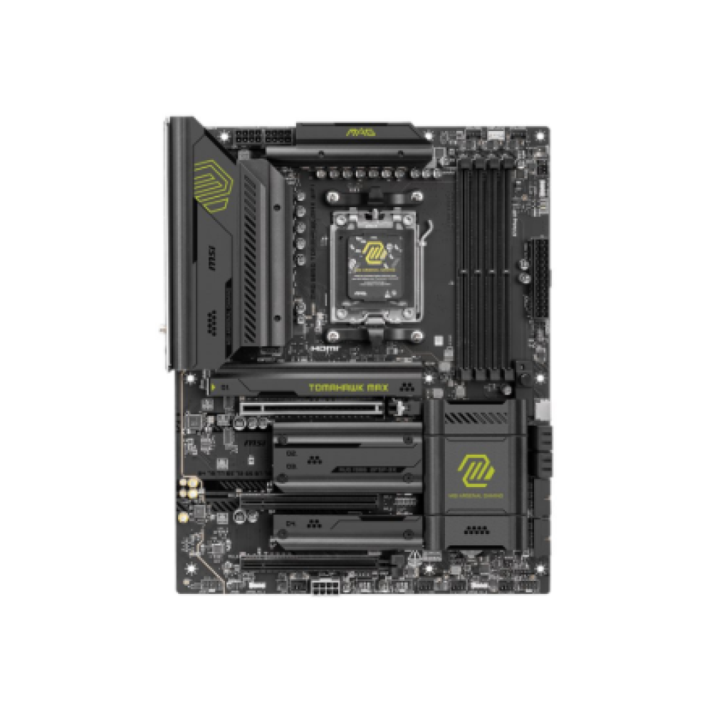 MSI MAG B850 TOMAHAWK MAX WIFI , Processor family AMD , Processor socket AM5 , DDR5 , Supported hard disk drive interfaces SATA, M.2 , Number of SATA connectors 4