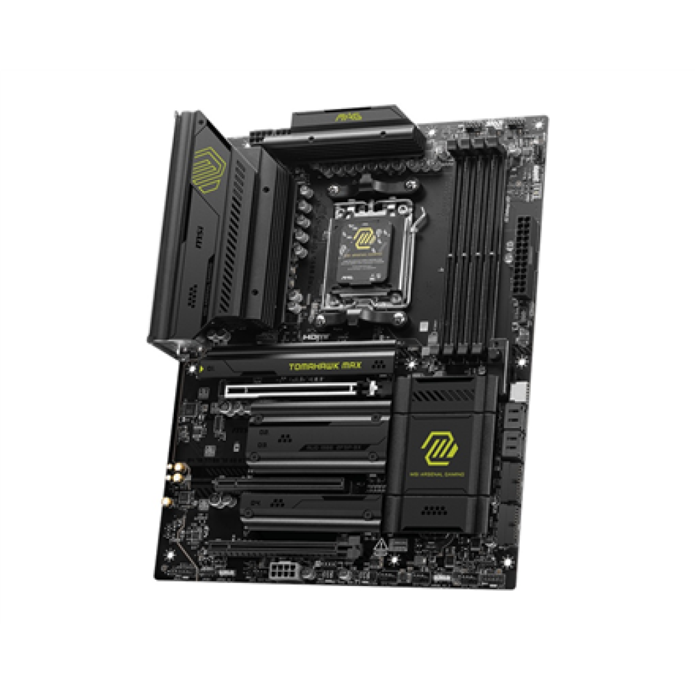MSI MAG B850 TOMAHAWK MAX WIFI , Processor family AMD , Processor socket AM5 , DDR5 , Supported hard disk drive interfaces SATA, M.2 , Number of SATA connectors 4