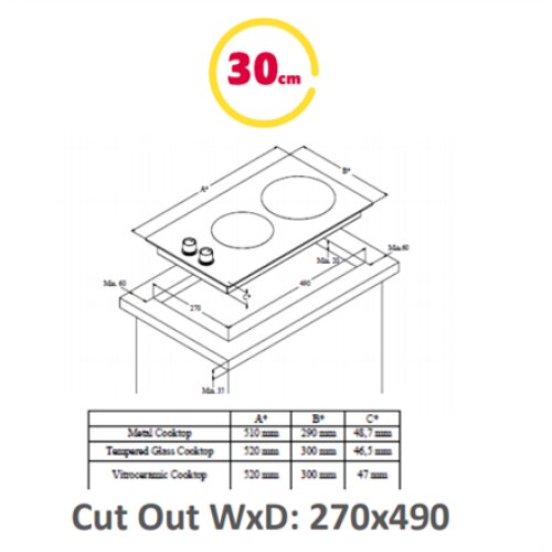 Simfer , Hob , H3.020.DEISP , Induction , Number of burners/cooking zones 2 , Touch , Timer , Black