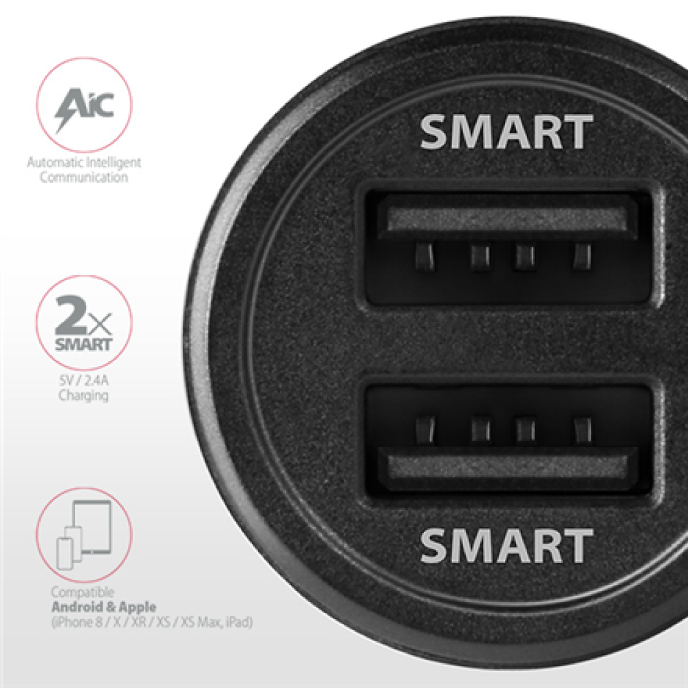 AXAGON Dual car charger, 24W , PWC-5V5
