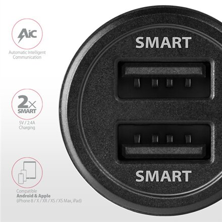 AXAGON Dual car charger, 24W , PWC-5V5