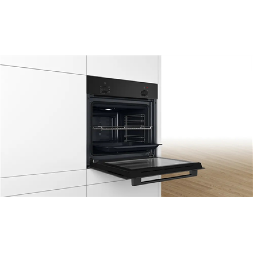 Bosch Oven , HBF010BA1 , 66 L , Electric , Manual , Knobs , Height 59.5 cm , Width 59.4 cm , Black