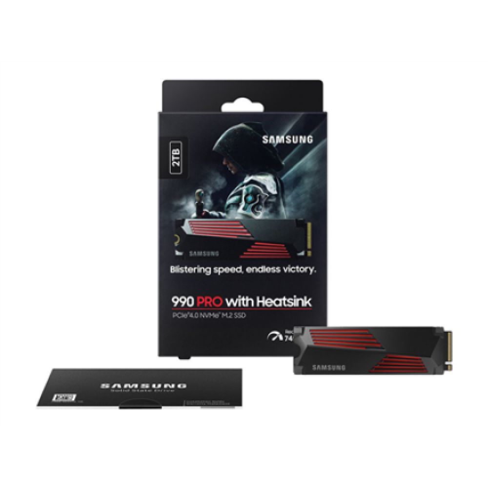 Samsung , 990 PRO with Heatsink , 2000 GB , SSD form factor M.2 2280 , Solid-state drive interface M.2 NVMe , Read speed 7450 MB/s , Write speed 6900 MB/s