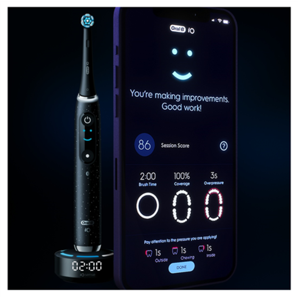 Oral-B Electric Toothbrush , iO10 Series , Rechargeable , For adults , Number of brush heads included 1 , Number of teeth brushing modes 7 , Cosmic Black Booster