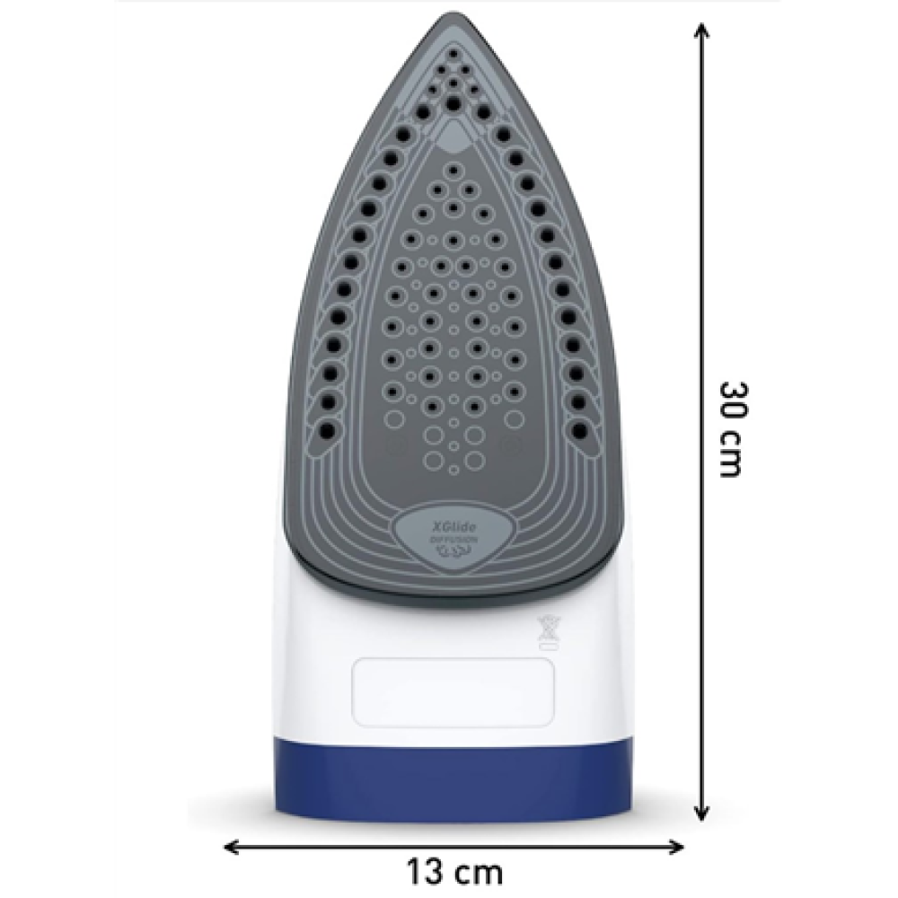 TEFAL , FV2838E0 , Steam Iron , 2400 W , Water tank capacity 270 ml , Continuous steam 40 g/min , Blue/White