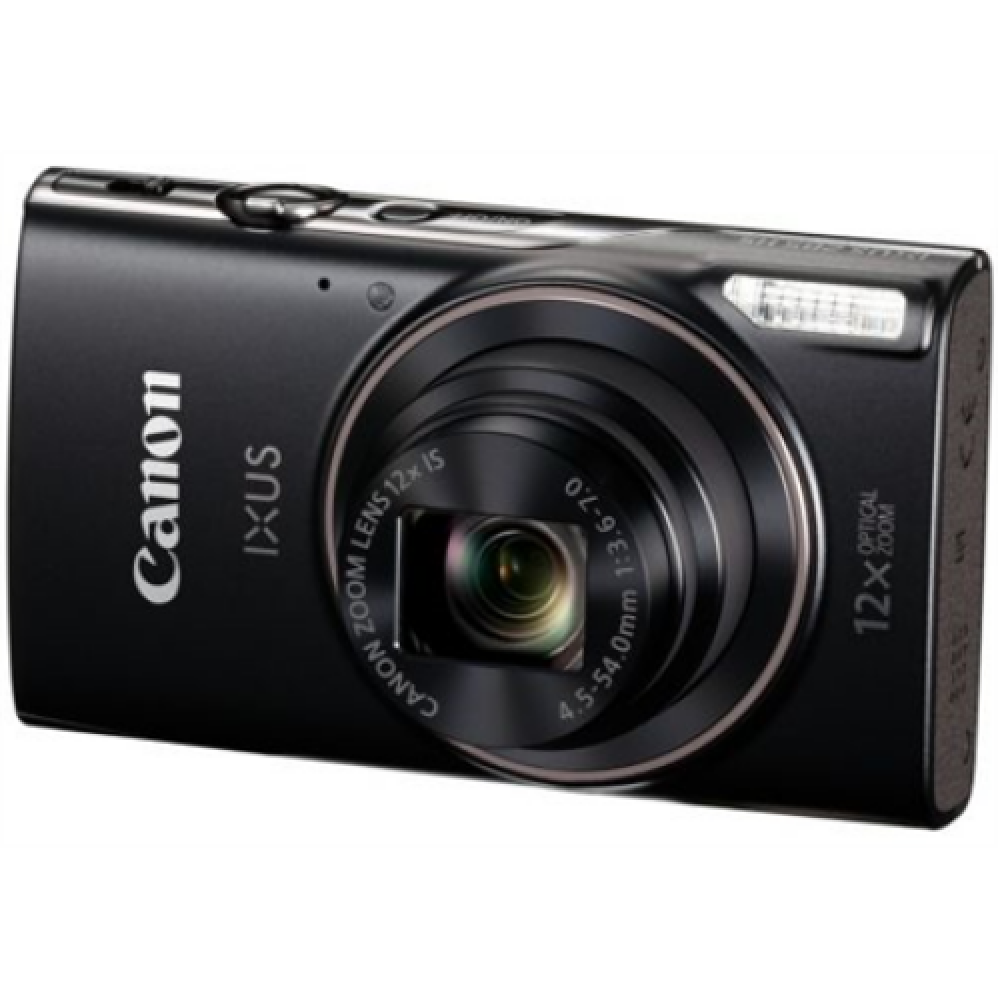 Canon , IXUS , 285 HS , Compact camera , 20.2 MP , Optical zoom 12 x , Digital zoom 4 x , Image stabilizer , ISO 3200 , Display diagonal 7.62 , Wi-Fi , Focus TTL , Video recording , Lithium-Ion (Li-Ion) , Black