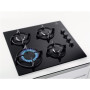 Electrolux Hob EGG6407K Gas on glass Number of burners/cooking zones 4 Rotary knobs Black