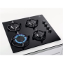 Electrolux Hob EGG6407K Gas on glass Number of burners/cooking zones 4 Rotary knobs Black