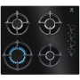 Electrolux Hob EGG6407K Gas on glass Number of burners/cooking zones 4 Rotary knobs Black
