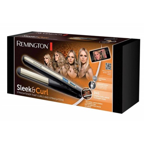 Remington , Hair Straightener , S6500 Sleek & Curl , Ceramic heating system , Display Yes , Temperature (max) 230 °C , Black