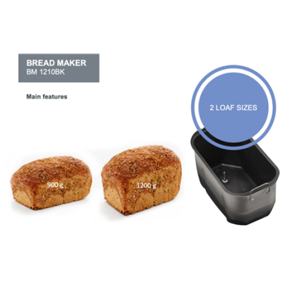 Gorenje Bread maker BM1210BK Power 800 W, Number of programs 12, Display LCD, Black