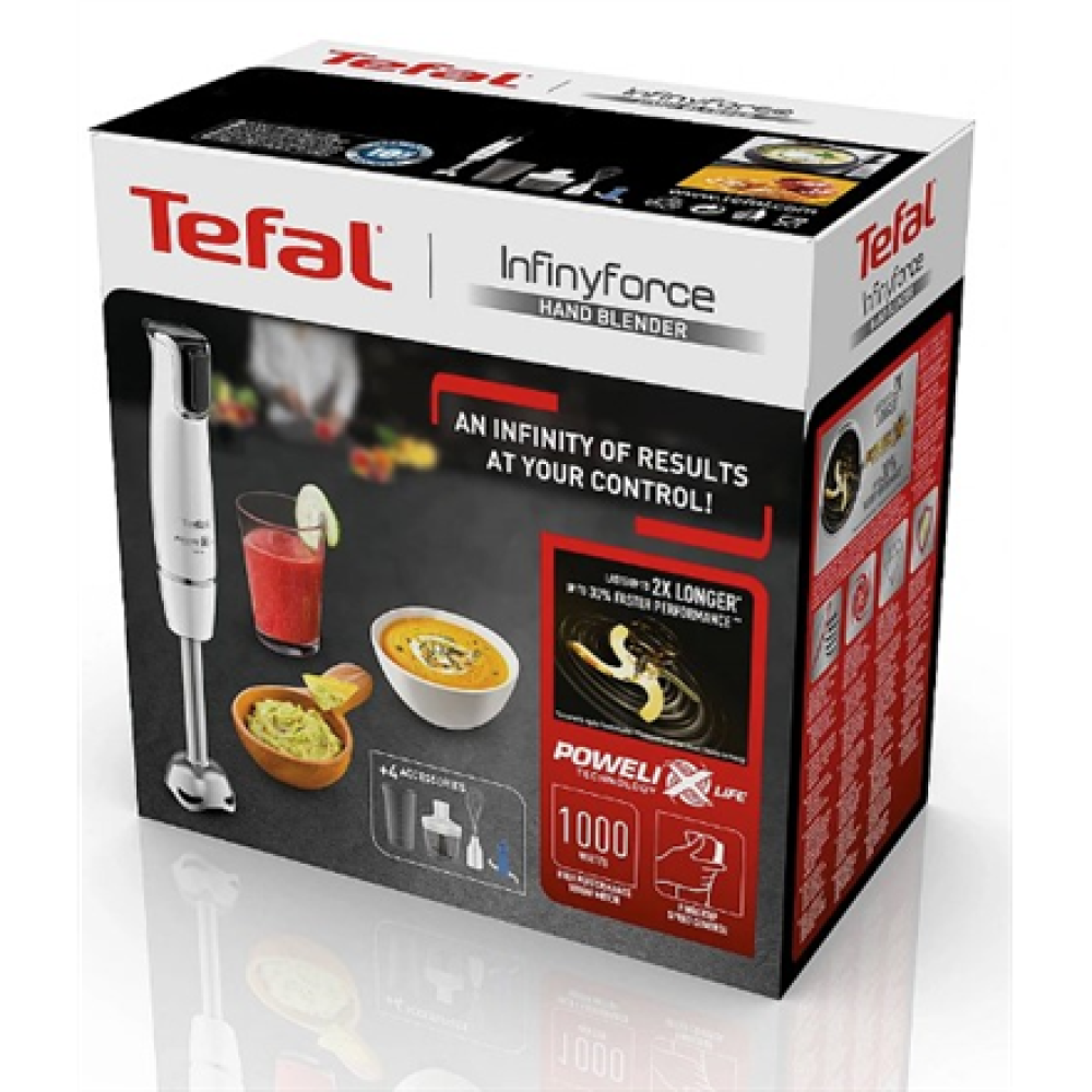 TEFAL , Blender , HB9441 InfintyForce , Hand Blender , 1000 W , Ice crushing , White , 1