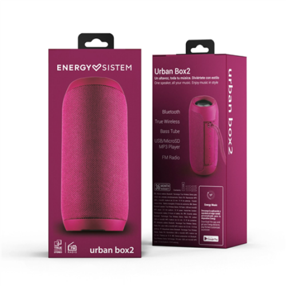 Energy Sistem , Speaker , Urban Box 2 , 10 W , Bluetooth , Magneta , Wireless connection