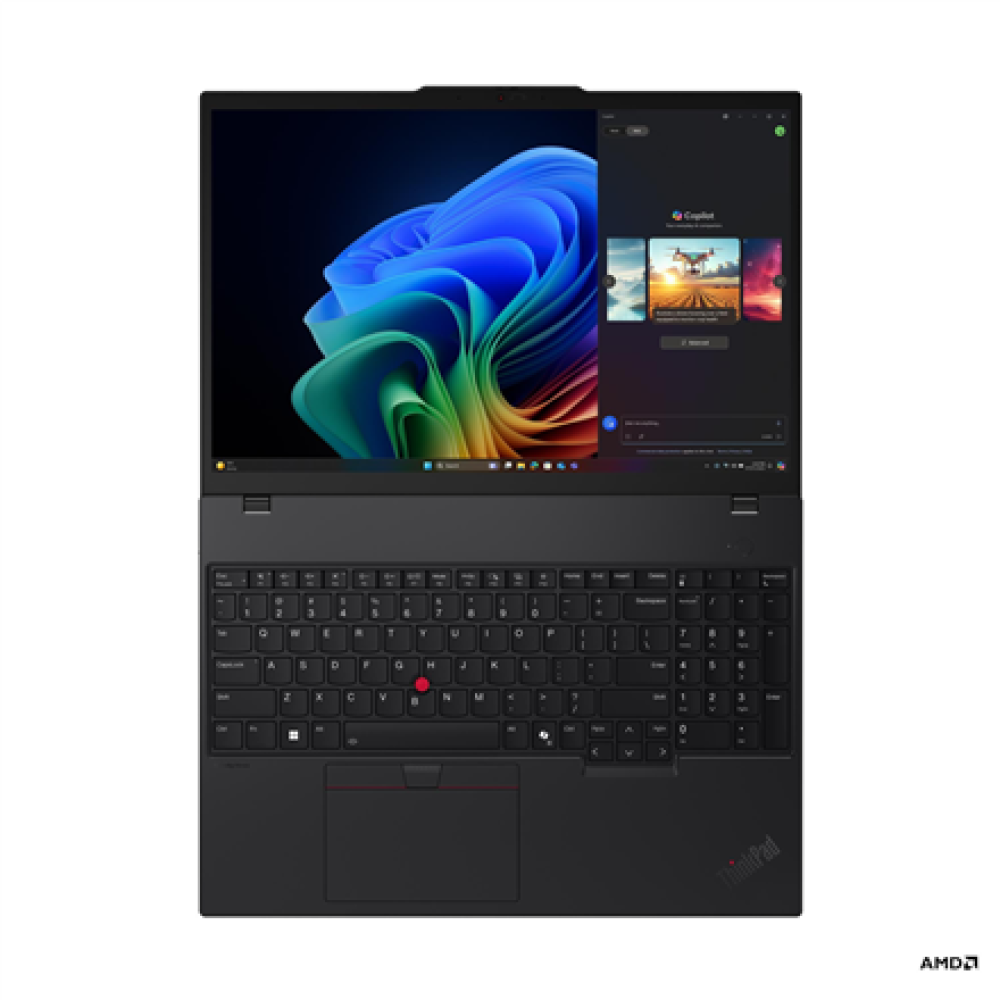 Lenovo ThinkPad T16 G4 AMD , Black , 16 , IPS , WUXGA , 1920 x 1200 pixels , Anti-glare , AMD Ryzen AI 7 PRO , 350 , 32 GB , SO-DIMM DDR5 , Solid-state drive capacity 1000 GB , AMD Radeon 860M Graphics , Windows 11 Pro , 802.11be , Bluetooth version 5.4 ,