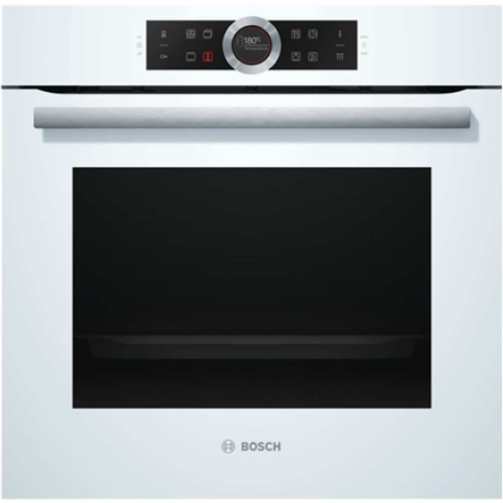 Bosch Oven HBG672BW1S 71 L, Multifunctional, Pyrolysis, Rotary and electronic, Height 60 cm, Width 60 cm, White, Made in Germany