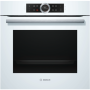 Bosch Oven HBG672BW1S 71 L, Multifunctional, Pyrolysis, Rotary and electronic, Height 60 cm, Width 60 cm, White, Made in Germany