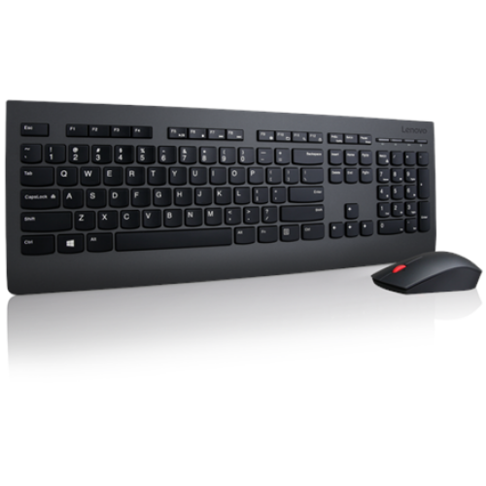 Lenovo , Professional , Professional Wireless Keyboard and Mouse Combo - US English with Euro symbol , Keyboard and Mouse Set , Wireless , Mouse included , US , Black , US English , Numeric keypad , Wireless connection