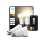 Philips Hue W 1100 A60 2P EU , E27 , 9.5 W , Soft white light , Bluetooth and Zigbee