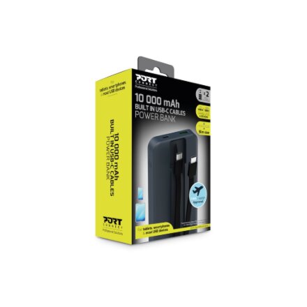 PORT CONNECT External battery 2 X USB-C PD , 10000 mAh , Blue