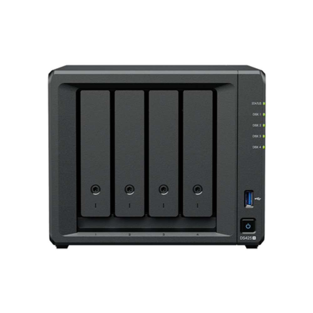 Synology DiskStation , DS425+ , Intel Celeron , J4125 , Processor frequency 2.0 GHz , 2 GB , DDR4 , Black