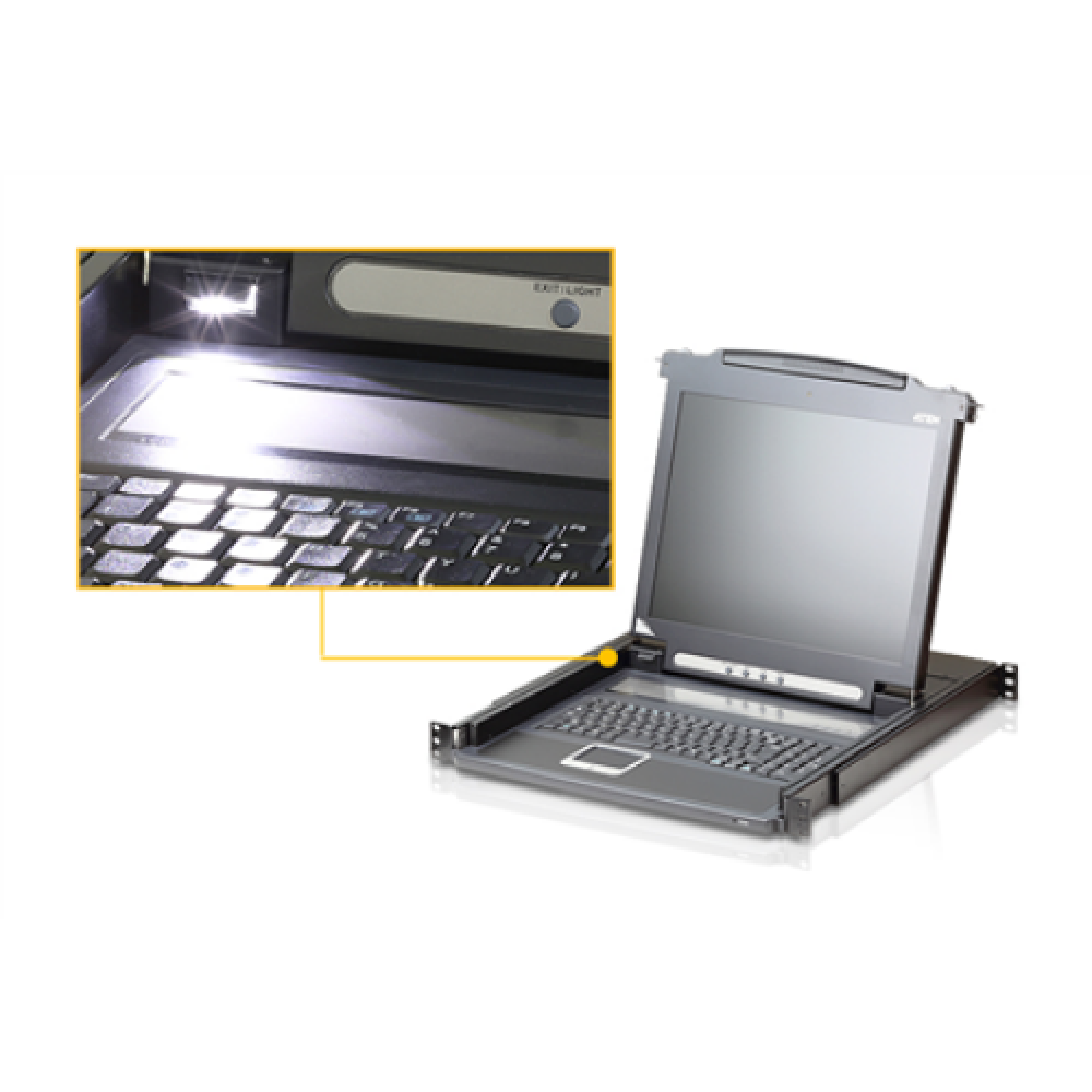 Aten , Single Rail LCD Console (PS/2-USB, VGA) , CL1000N