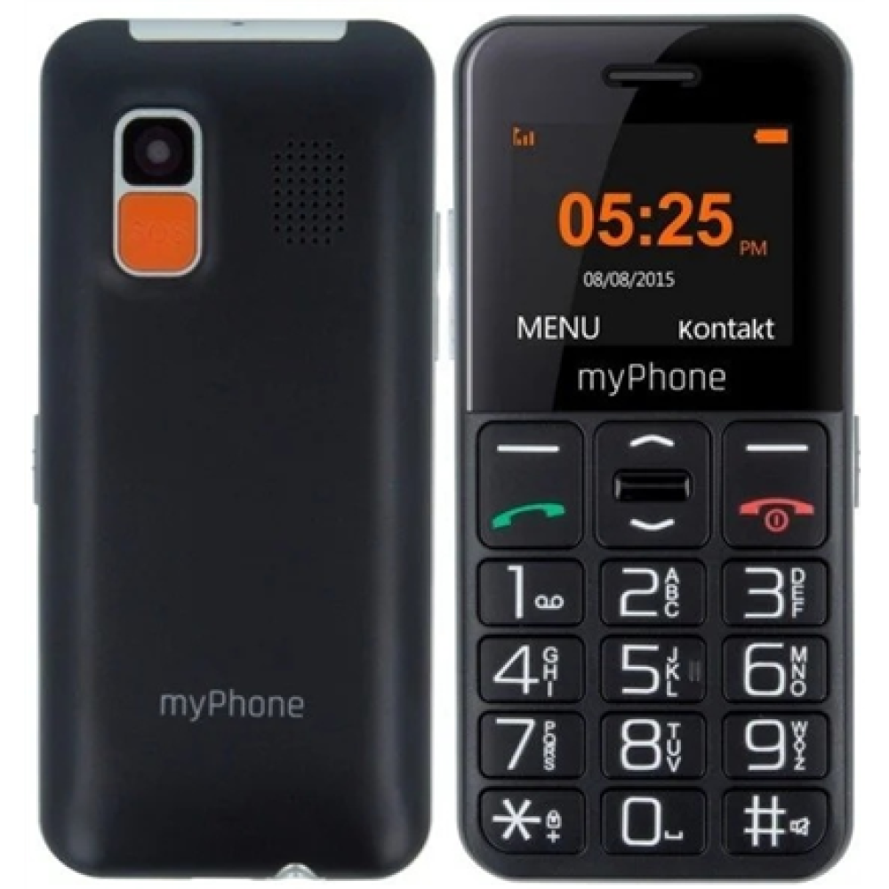 myPhone Halo Easy , Black , 1.77 , TFT , 24 MB , 32 MB , Single SIM , Bluetooth , Main camera resolution 0.3 MP , 1000 mAh
