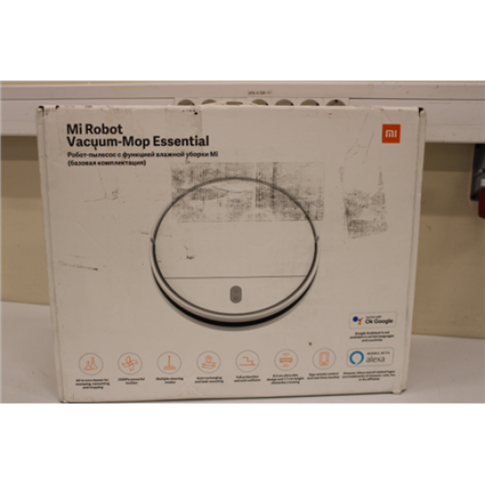 SALE OUT. Xiaomi Mi Robot Vacuum-Mop Essential White Xiaomi Vacuum Cleaner Mop Essential Wet&Dry Operating time (max) 90 min Lithium Ion 2500 mAh Dust capacity 0.6 L White Battery warranty 1 month(s) USED, REFURBISHED, SCRATCHED, DIRTY 1 month(s)