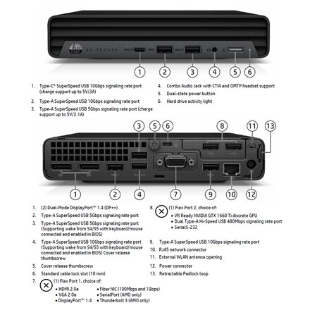 HP Renewed Grade B , EliteDesk 800 G6 , Intel Core i5 , i5-10500T , 16 GB , SSD , 256 GB , Intel UHD Graphics , Wi-Fi , Windows 11 Pro