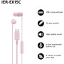Sony Earbuds , IER‑EX15C , Wired , In-ear , Microphone , Pink