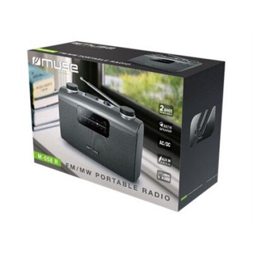 Muse , Portable radio , M-058R , AUX in , Black