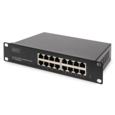 Digitus , 16-port Gigabit Ethernet Switch , DN-80115 , Unmanaged , Rackmountable , 10/100 Mbps (RJ-45) ports quantity , 1 Gbps (RJ-45) ports quantity , SFP+ ports quantity , Power supply type Internal