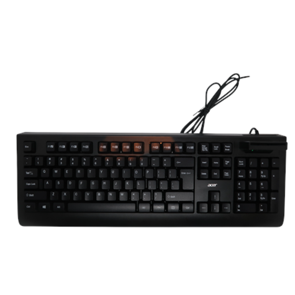 Acer AKW320 , Keyboard , Wired , US , Smart Card Reader , Black , Retil pack