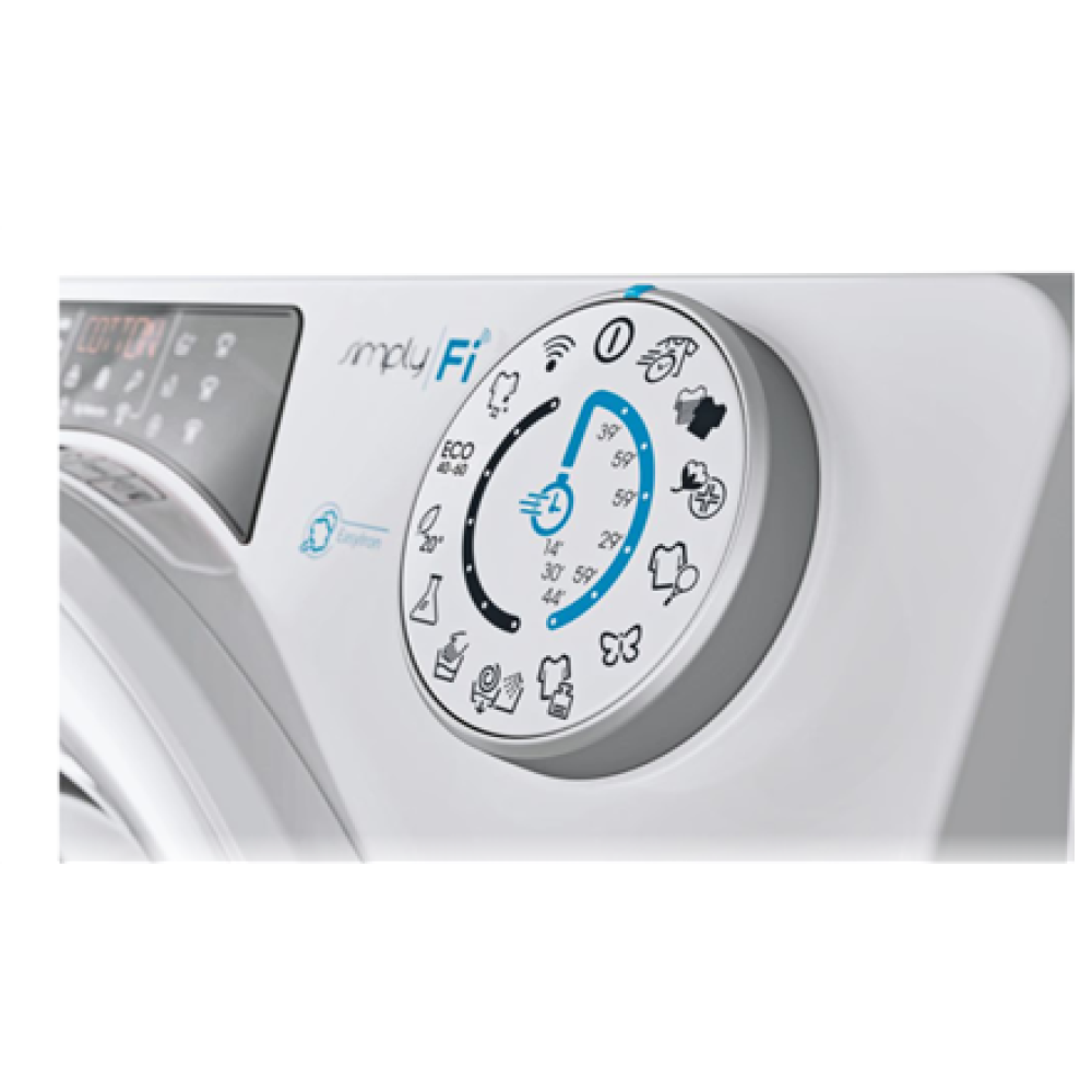 Candy Washing Machine , RO 16106DWME/1-S , Energy efficiency class A , Front loading , Washing capacity 10 kg , 1600 RPM , Depth 58 cm , Width 60 cm , Display , TFT , Steam function , Wi-Fi , White