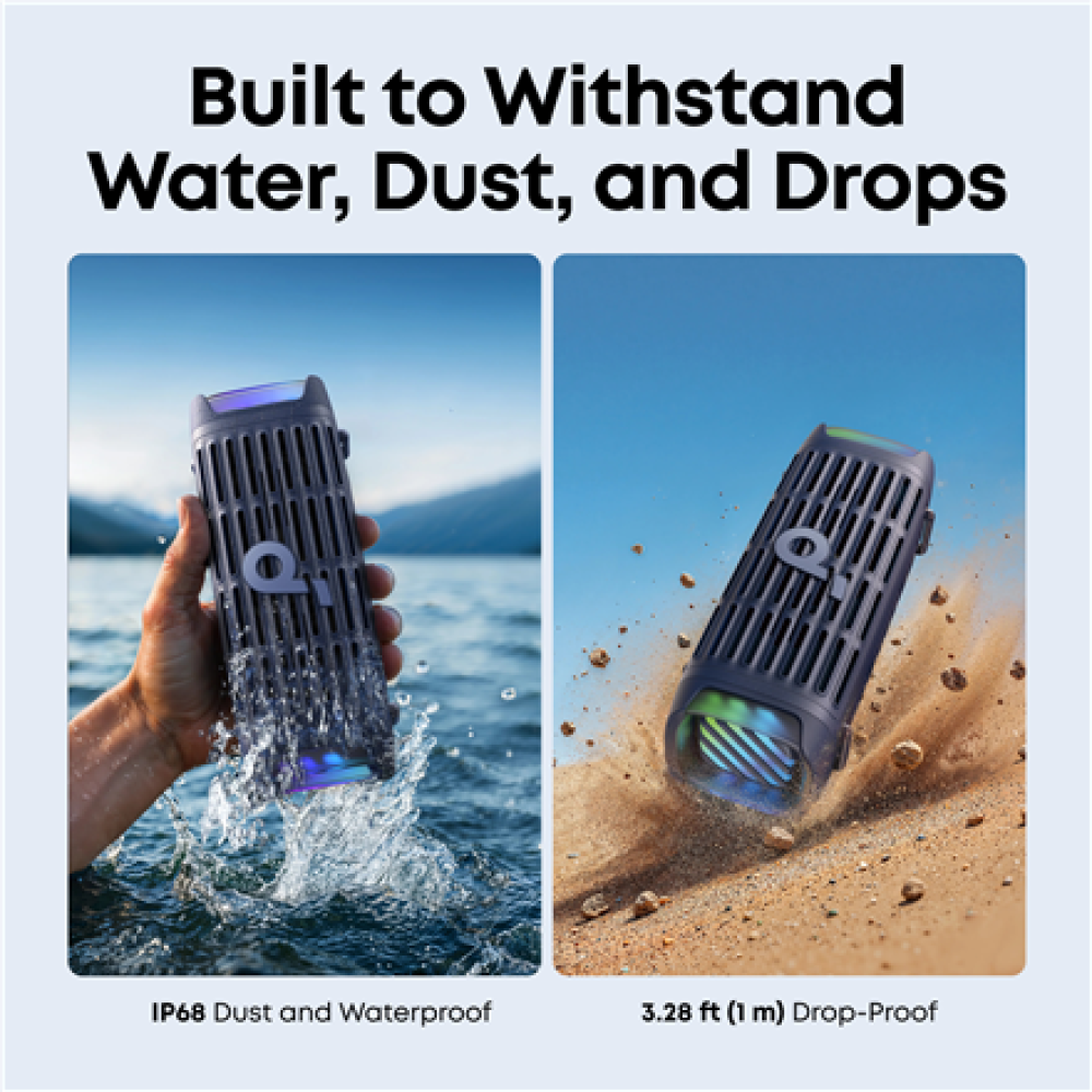 Anker Soundcore Speaker , Boom 3i , 50 W , Waterproof , Bluetooth , Blue , Portable , Wireless connection